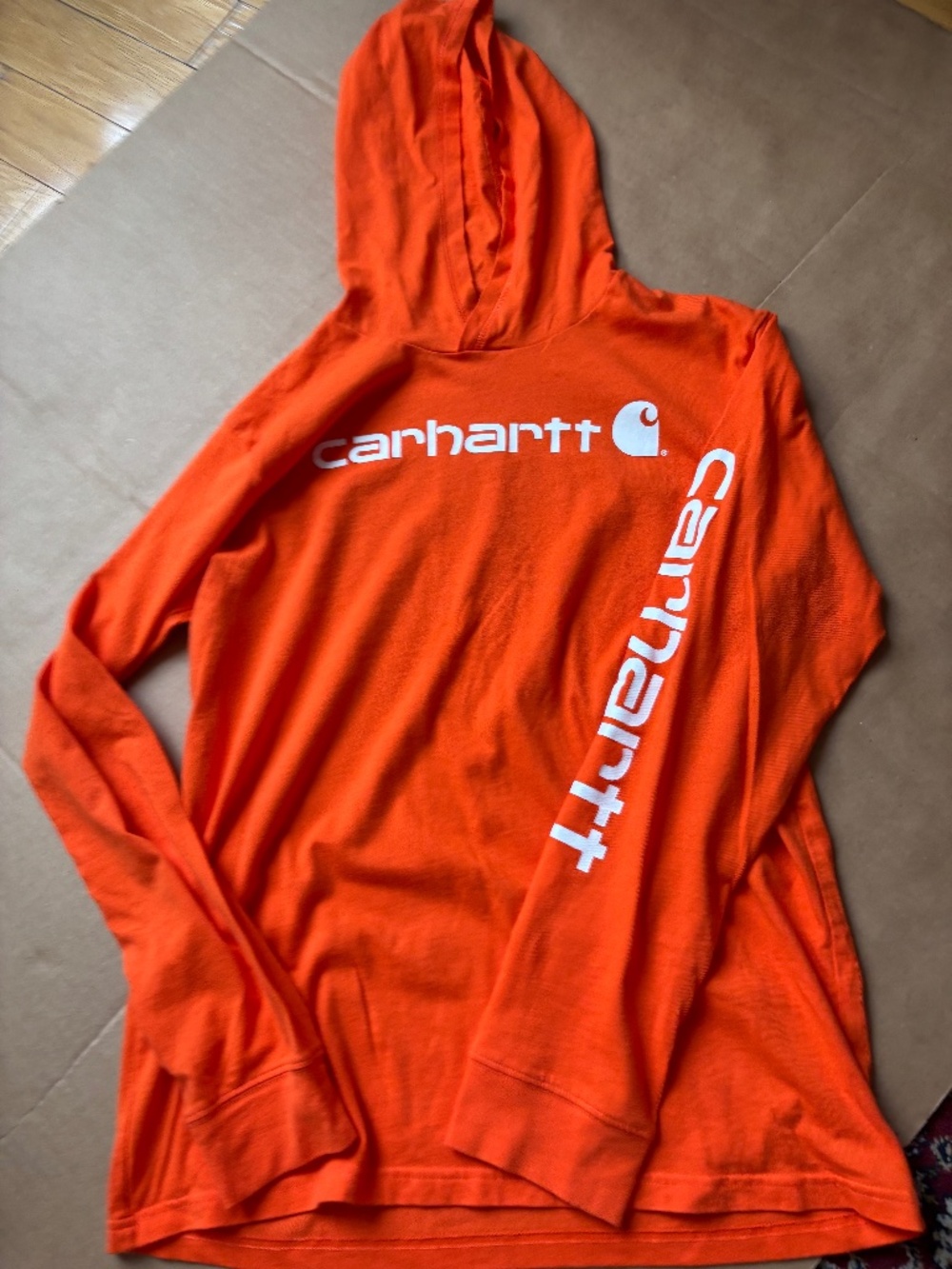 Carhartt Boys' Long-Sleeve Hooded Graphic Tee – Vibrant Orange
